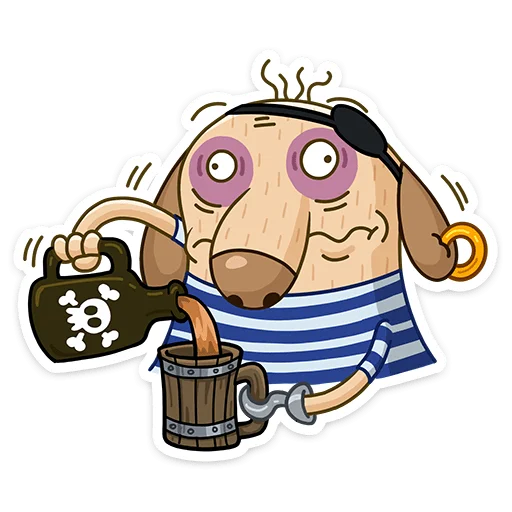 ☕️ Стикер «Пират Дигги» для Telegram