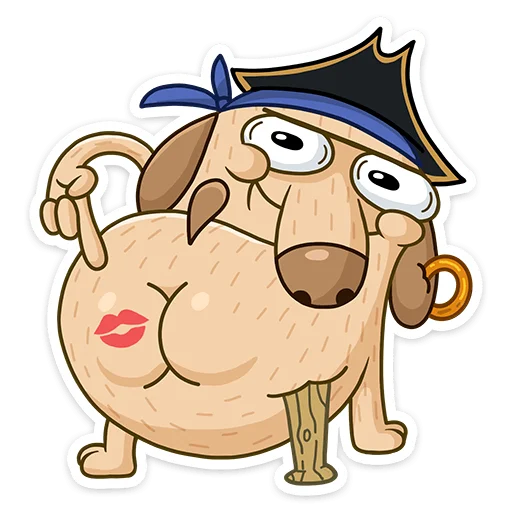 🍑 Стикер «Пират Дигги» для Telegram