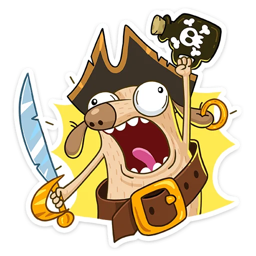😨 Стикер «Пират Дигги» для Telegram