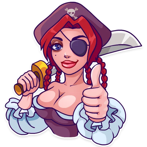 👍 Стикер «Rica the Pirate» для Telegram