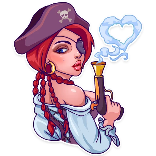 ❤ Стикер «Rica the Pirate» для Telegram