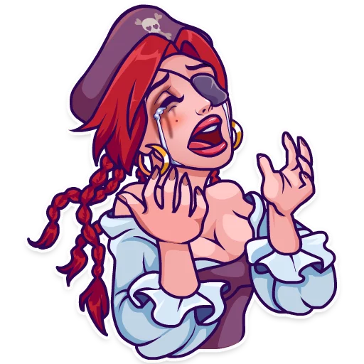 😭 Стикер «Rica the Pirate» для Telegram