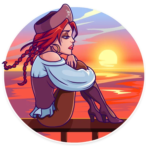 😒 Стикер «Rica the Pirate» для Telegram