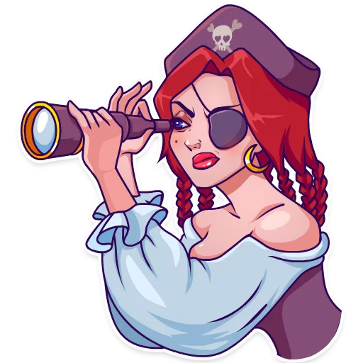 🔭 Стикер «Rica the Pirate» для Telegram