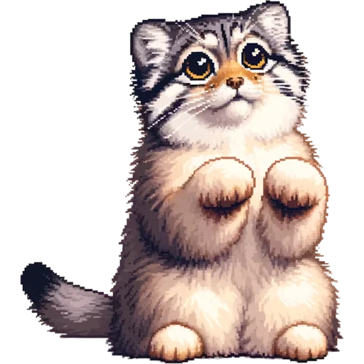 🙏 Стикер «pixel manul» для Telegram