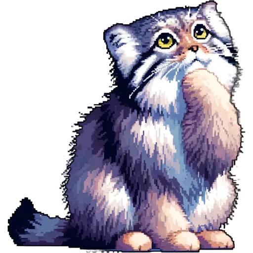 🤔 Стикер «pixel manul» для Telegram