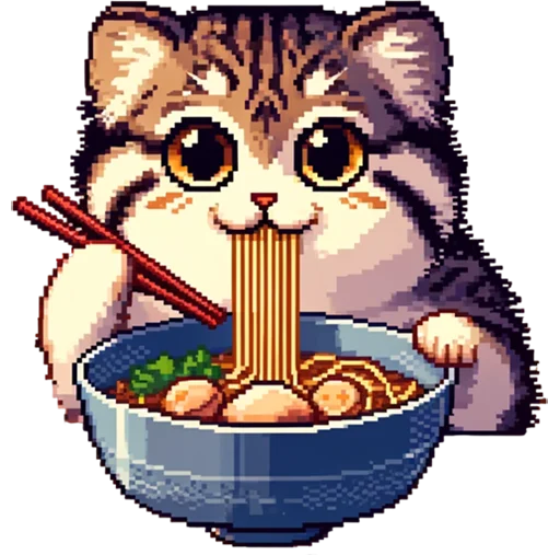 🍜 Стикер «pixel manul» для Telegram