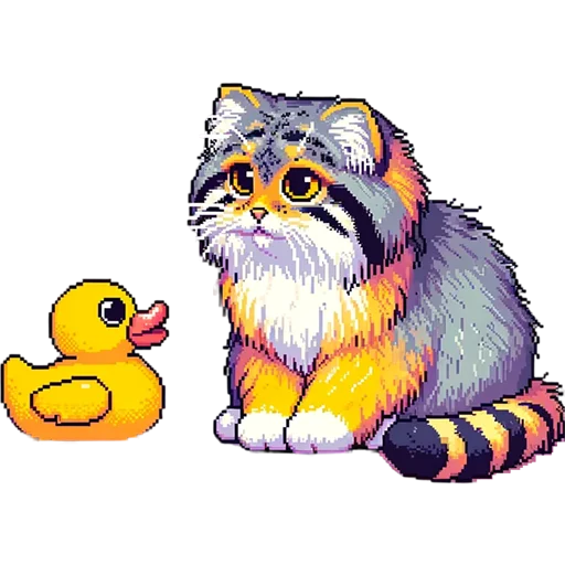 🦆 Стикер «pixel manul» для Telegram