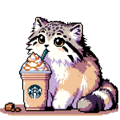 ☕️ Стикер «pixel manul» для Telegram
