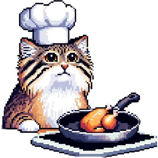 🥡 Стикер «pixel manul» для Telegram