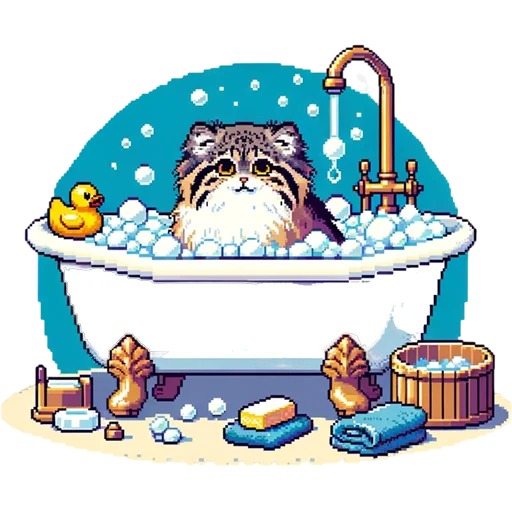 🛁 Стикер «pixel manul» для Telegram