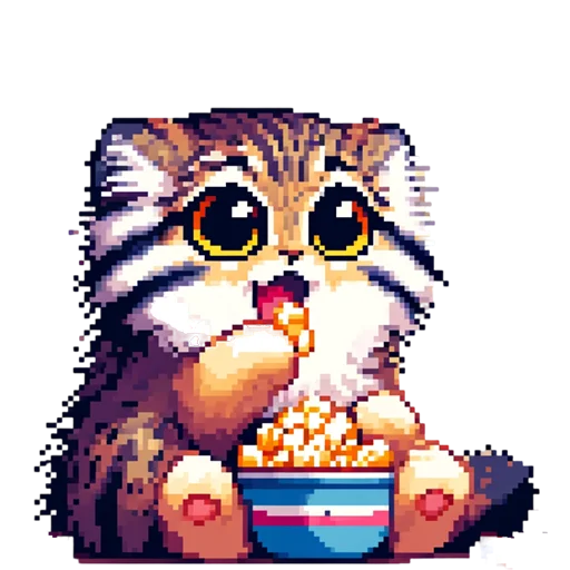 🍿 Стикер «pixel manul» для Telegram
