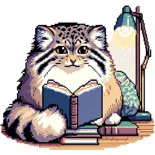 📚 Стикер «pixel manul» для Telegram
