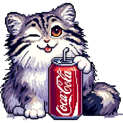 🥤 Стикер «pixel manul» для Telegram