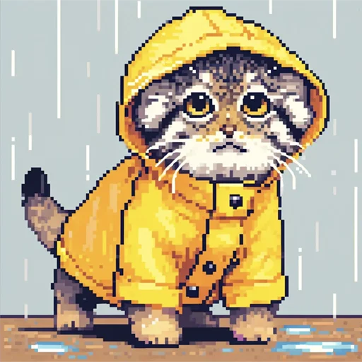 🌧 Стикер «pixel manul» для Telegram