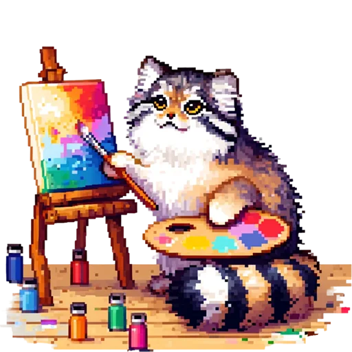 👨‍🎨 Стикер «pixel manul» для Telegram
