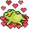 💕 Эмодзи «meme pixel frog» для Telegram