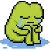 😢 Эмодзи «meme pixel frog» для Telegram
