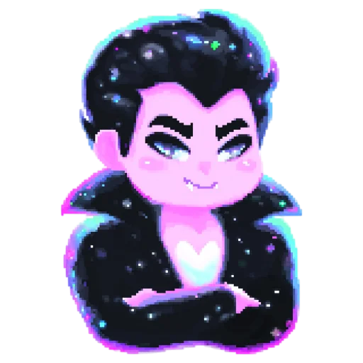 😈 Стикер «pixel space game» для Telegram
