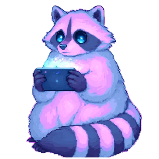 🦝 Стикер «pixel space game» для Telegram