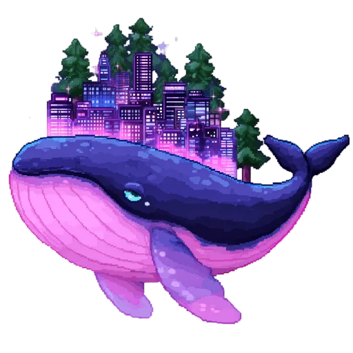 🐋 Стикер «pixel space game» для Telegram