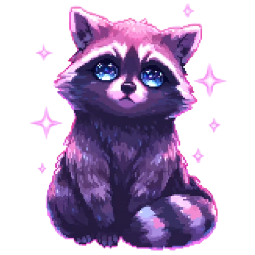 🦝 Стикер «pixel space game» для Telegram
