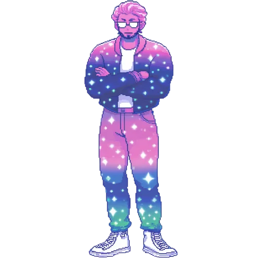 😼 Стикер «pixel space game» для Telegram