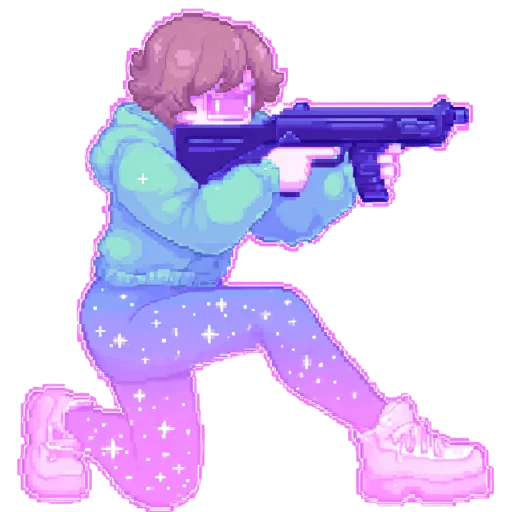 🔫 Стикер «pixel space game» для Telegram