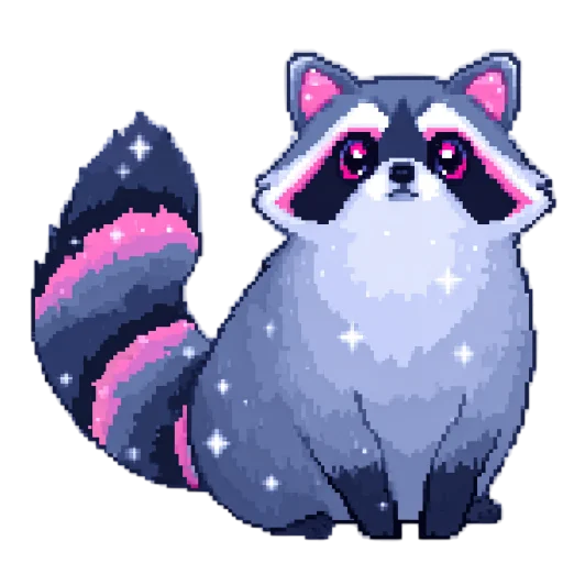 🦝 Стикер «pixel space game» для Telegram