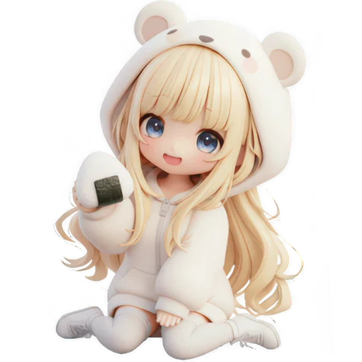 🍙 Стикер «Медведица тян» для Telegram