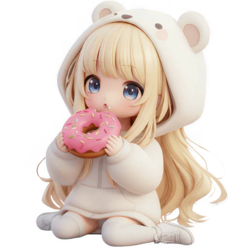 🍩 Стикер «Медведица тян» для Telegram