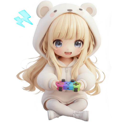🎮 Стикер «Медведица тян» для Telegram
