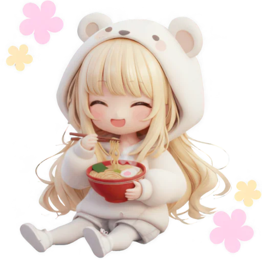 🍝 Стикер «Медведица тян» для Telegram