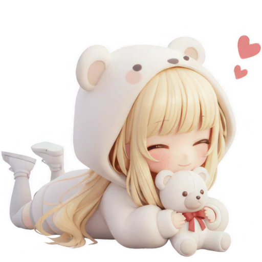 🥰 Стикер «Медведица тян» для Telegram