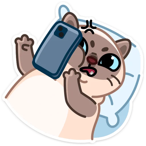 😵 Стикер «Котик Плюш» для Telegram