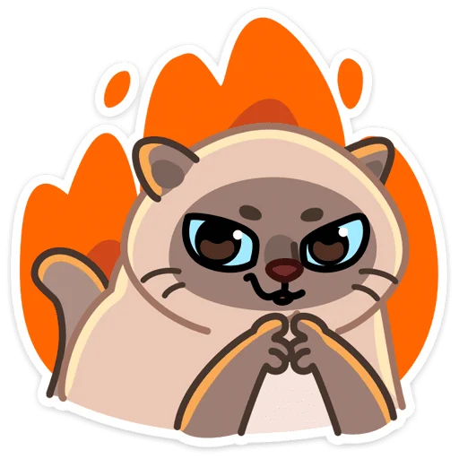 😈 Стикер «Котик Плюш» для Telegram