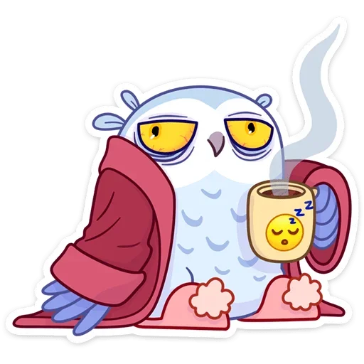 ☕️ Стикер «Сова Плюша» для Telegram