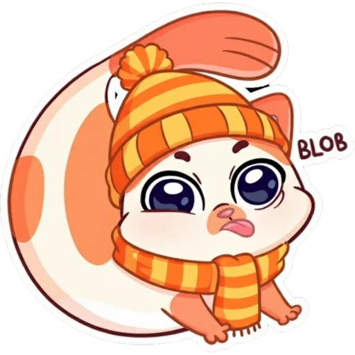😝 Стикер «Миу-мяу в шапке» для Telegram