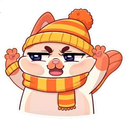 😈 Стикер «Миу-мяу в шапке» для Telegram