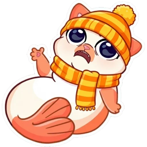 😭 Стикер «Миу-мяу в шапке» для Telegram