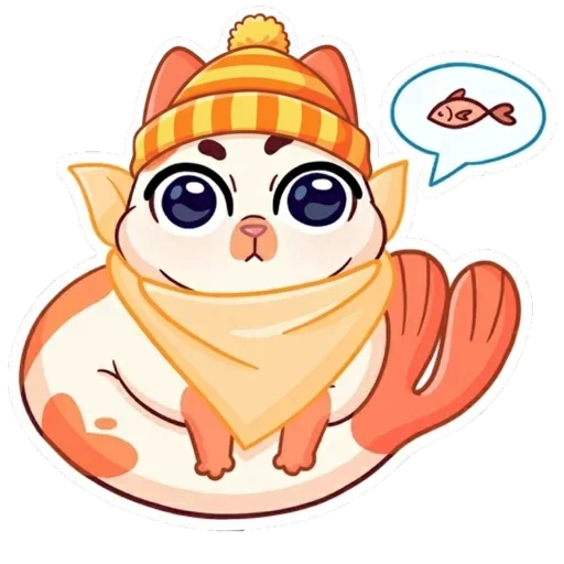 🍽 Стикер «Миу-мяу в шапке» для Telegram