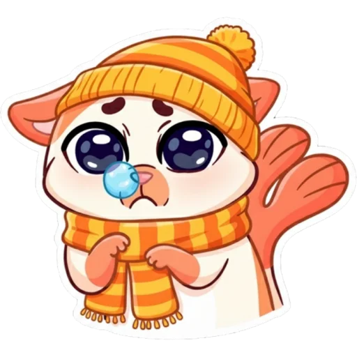 😪 Стикер «Миу-мяу в шапке» для Telegram