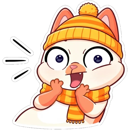 😱 Стикер «Миу-мяу в шапке» для Telegram