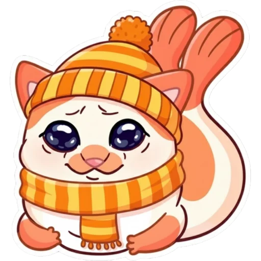 🥺 Стикер «Миу-мяу в шапке» для Telegram