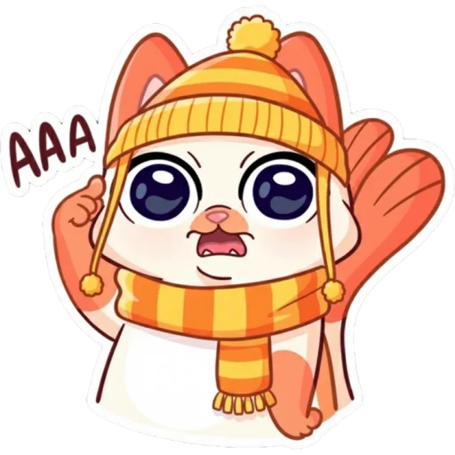 😰 Стикер «Миу-мяу в шапке» для Telegram