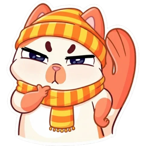🤔 Стикер «Миу-мяу в шапке» для Telegram