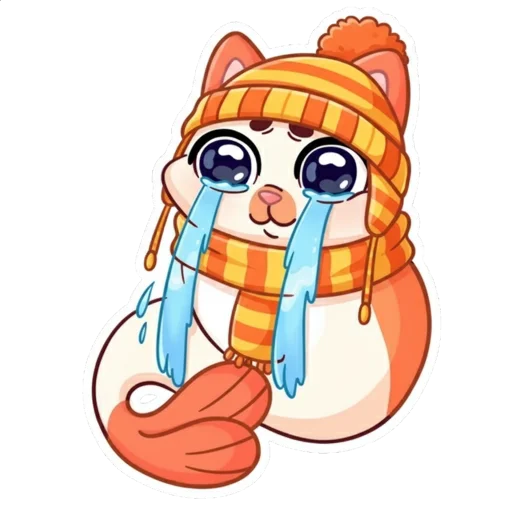 😭 Стикер «Миу-мяу в шапке» для Telegram