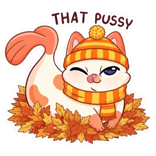 😉 Стикер «Миу-мяу в шапке» для Telegram