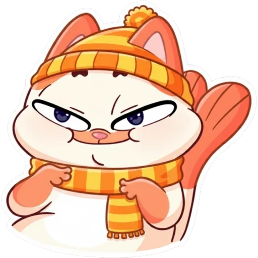 😏 Стикер «Миу-мяу в шапке» для Telegram