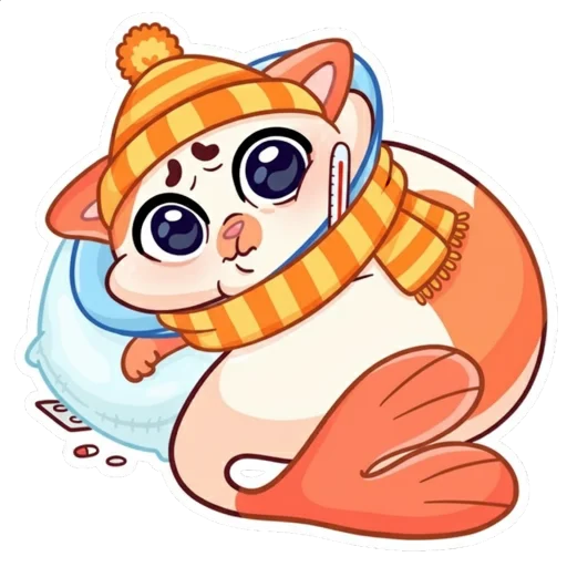 🤒 Стикер «Миу-мяу в шапке» для Telegram